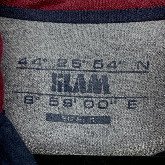 SLAM Long Sleeve Collared Polo Shirt Mens Size Small Navy Blue Cotton Blend - Picture 6 of 7